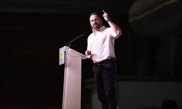 Santiago Abascal en un acto de Vox en Elche, Alicante