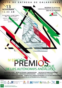 Cartel de los Premios Coraje de los Autónomos Andaluces.