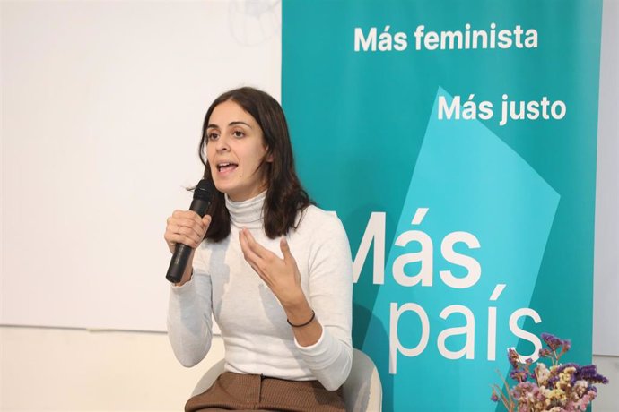 La portavoz de Más Madrid, Rita Maestre, durante su intervención en el acto de presentación de las líneas estratégica y actos del partido de Más País, en Madrid (España), a 22 de octubre de 2019.