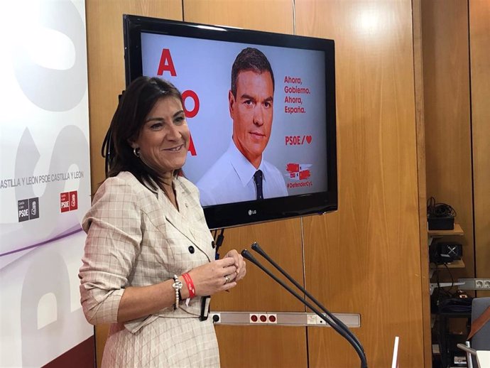 La secretaria de Organización del PSOE, Ana Sánchez, presenta la campaña electoral de cara al 10 de noviembre.C