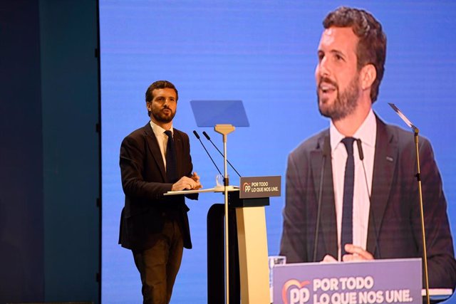 Pablo Casado en la interparlamentaria del PP en la Universidad de Alicante. Alicante, a 26 de octubre de 2019