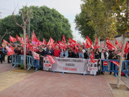 Otra perspectiva de la manifestación de sindicatos