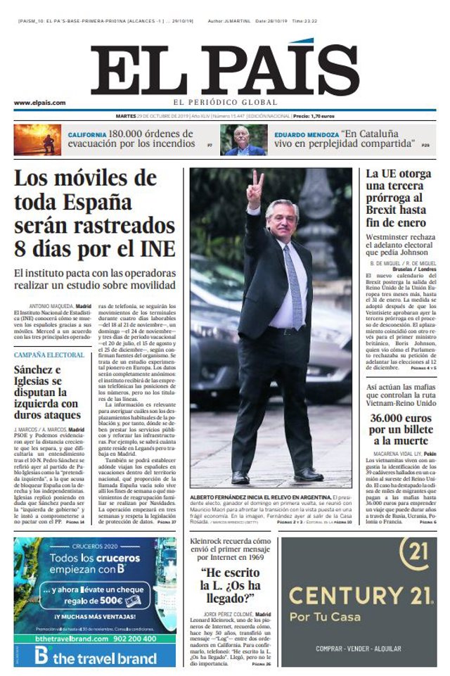 Portada El País