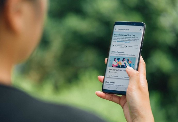 Herramienta de salud preventiva en la app de Facebook