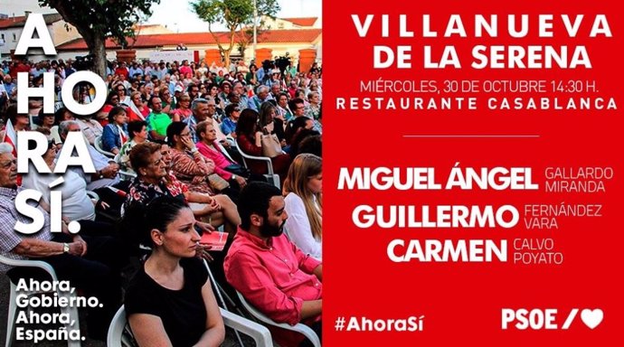 Acto del PSOE en Villanueva de la Serena