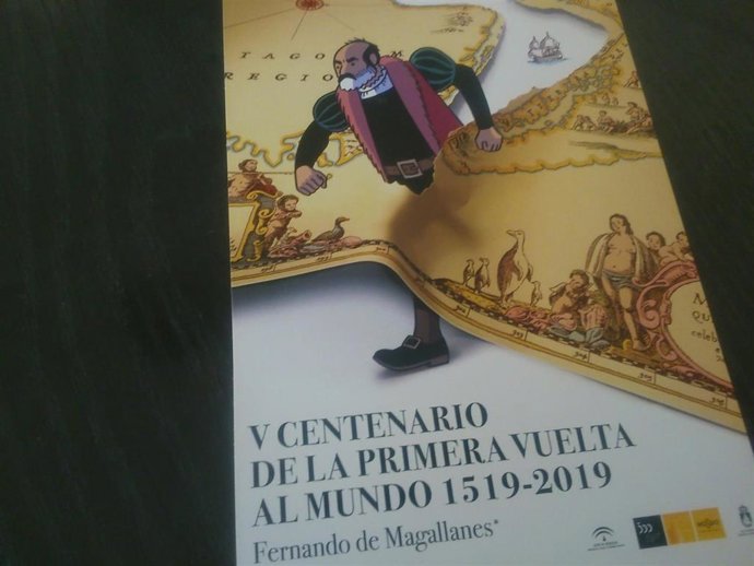 Primer cartel de Paco Roca sobre el viaje de Magallanes y Elcano
