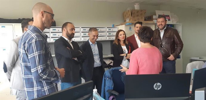 Mario Cortés en una visita a una incubadora de empresas en Benalmádena