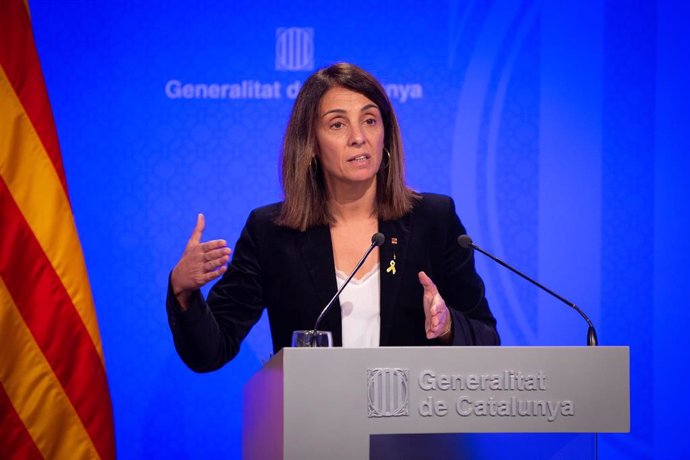 La consellera de la Presidencia y portavoz del Gobierno, Meritxell Budó  en rueda de prensa tras el Consell Executiu de la Generalitat, en Barcelona (España), a 29 de octubre de 2019.