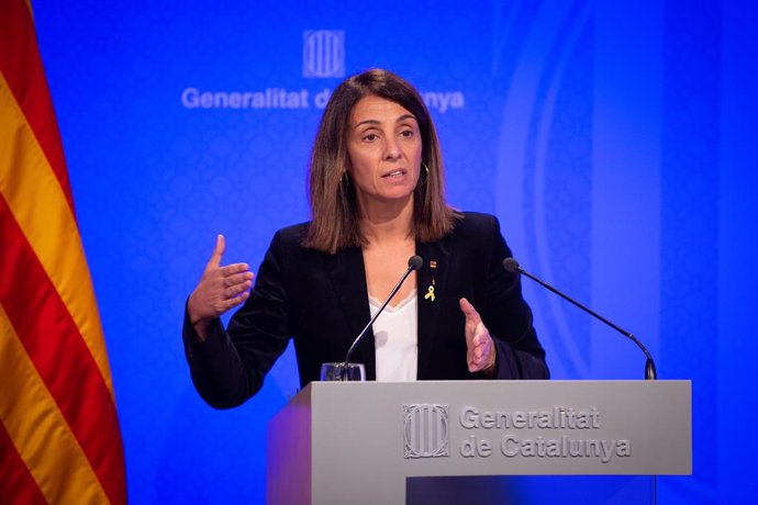 La consellera de la Presidncia i portaveu del Govern, Meritxell Budó  en roda de premsa després del Consell Executiu de la Generalitat, a Barcelona (Espanya), 29 d'octubre del 2019.