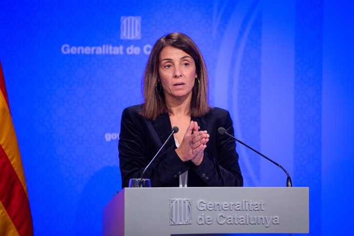 La consellera de la Presidncia i portaveu del Govern, Meritxell Budó  en roda de premsa després del Consell Executiu de la Generalitat, a Barcelona (Espanya), a 29 d'octubre del 2019.