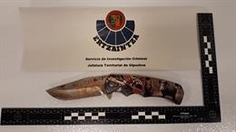 Arma usada en la agresión.