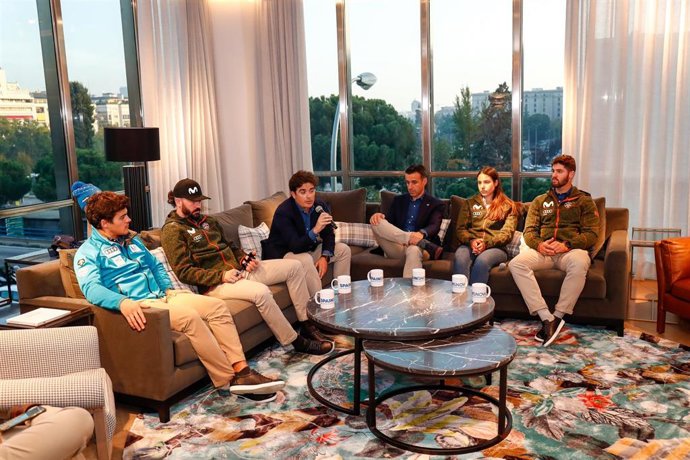 Regino Hernández , Juan del Campo, Olmo Hernán, May Peus, María Hidalgo y Lucas Eguibar en la presentación de los equipos nacionales de la RFEDI