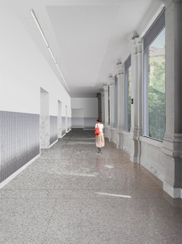 Infografía del resultado de la obra en el IES La Rábida.