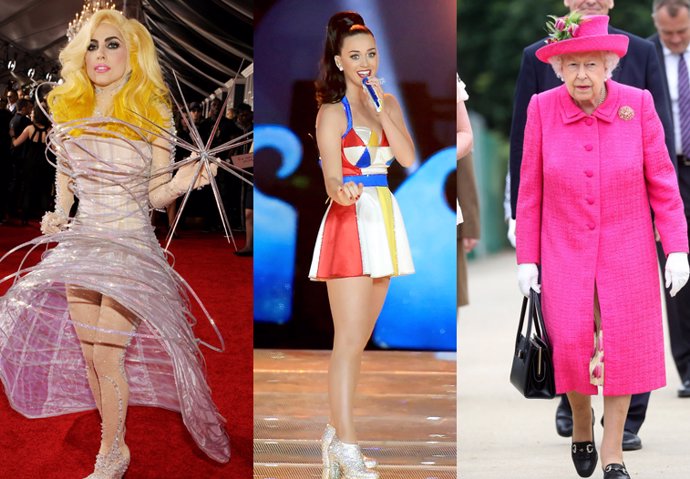 Lady Gaga, Katy Perry y la Reina Isabel II