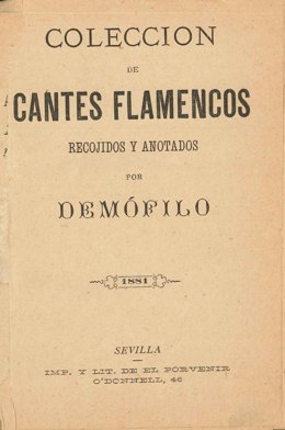 Ejemplar de la considerada primer obra bibliográfica del flamenco