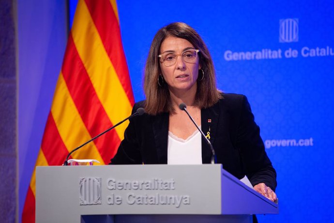La consellera de la Presidncia i portaveu del Govern, Meritxell Budó en roda de premsa després del Consell Executiu de la Generalitat, a Barcelona (Espanya), 29 d'octubre del 2019.