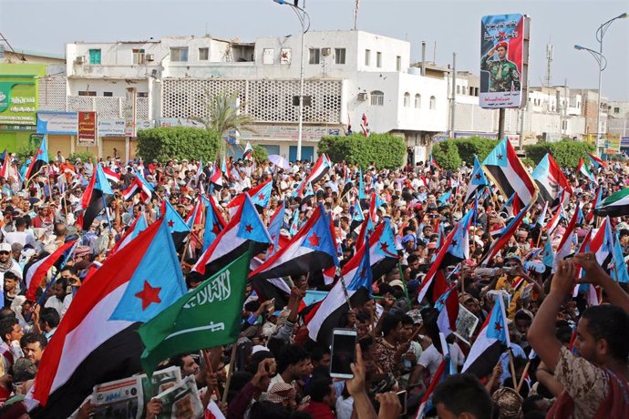 Manifestación a favor de los separatistas en Adén