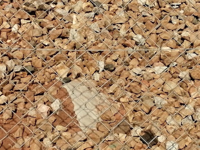 Talud de las vías con el cemento retirado