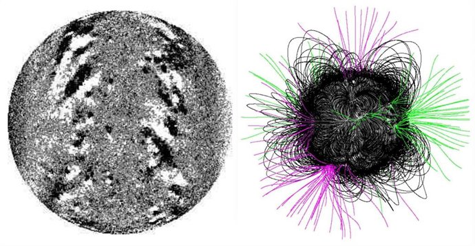 Simulación de campo magnético estelar