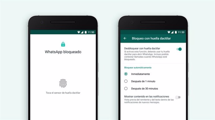 WhatsApp presenta su función de bloqueo mediante huella dactilar para dispositiv