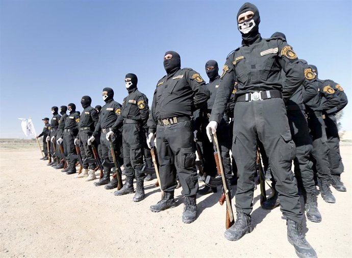 Miembros de una milicia chií de Irak
