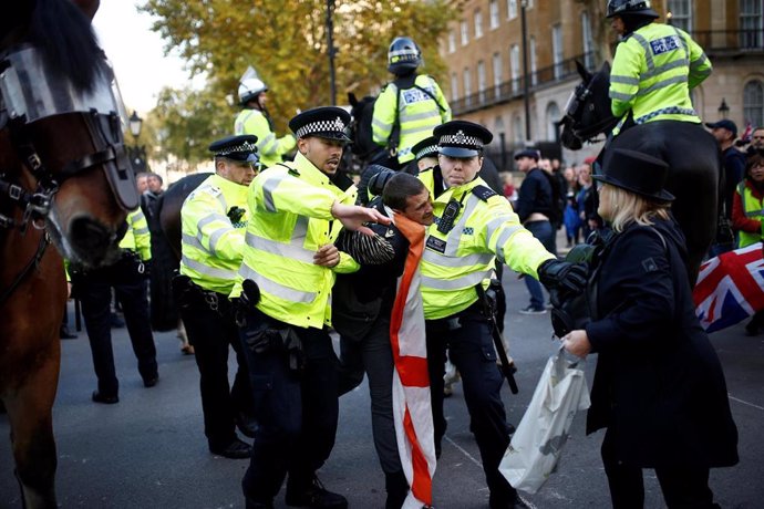 Detenido un manifestante pro Brexit frente a Downing Street