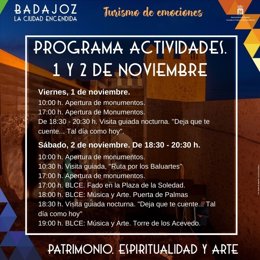 Programa de actividades en Badajoz durante el puente