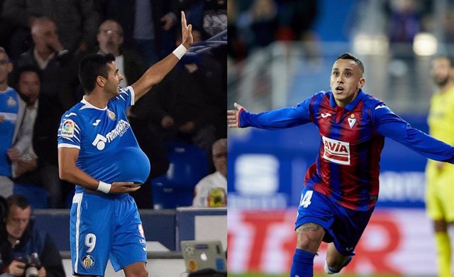 Ángel y Orellana celebran sus goles en la undécima jornada