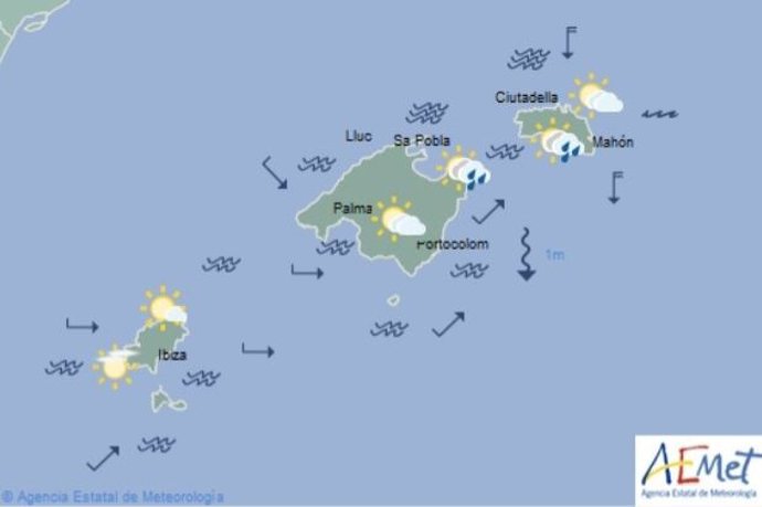 Tiempo de este viernes 1 de noviembre en Baleares