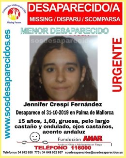 Menor desaparecida en Palma el 31 de octubre
