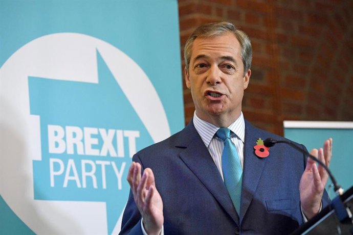Nigel Farage, en un acto de campaña de su partido en Londres