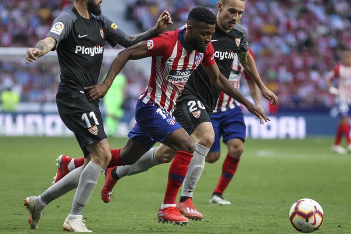 Thomas Lemar, en un partido contra el Sevilla FC.