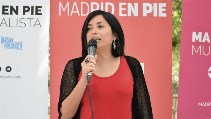 Imagen de recurso de la exedil del Ayuntamiento de Madrid Rommy Arce durante una intervención en un acto de campaña.