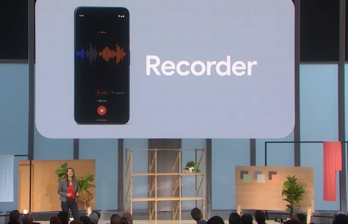Presentación de la aplicación Recorder de Pixel 4 en el evento de Made by Google 2019