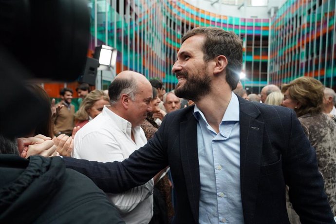 El presidente del PP, Pablo Casado, asiste a un acto electoral del Partido Popular en Vitoria (Euskadi/España) a 1 de noviembre de 2019.