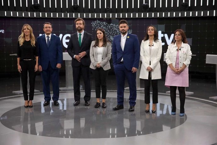 Debate a 7 para las elecciones generales del 10N: Cayetana Álvarez de Toledo, Aitor Esteban, Espinosa de los Monteros, Irene Montero, Gabriel Rufián, Inés Arrimadas y Adriana Lastra