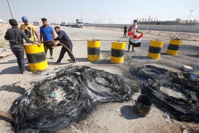 Protestas en Umm Kasar (Irak)