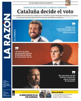 Portada de La Razón