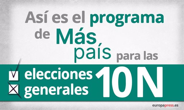 Así es el programa de Más País para las elecciones generales del 10N