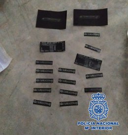 Objetos intervenidos en una operación policial