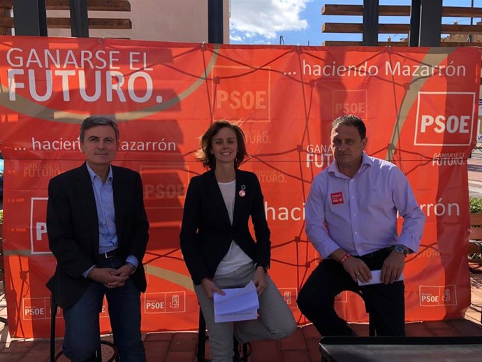 El cabeza de lista del PSRM al Congreso de los  Diputados, Pedro Saura, ofrece un mitin en Mazarrón