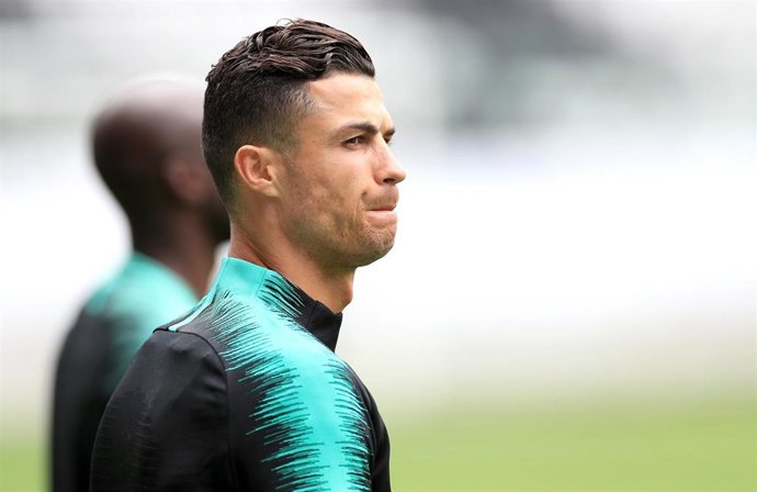 Cristiano Ronaldo en un entrenament amb la selecció portuguesa