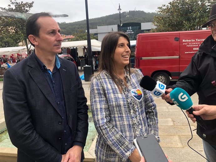 La candidata de Ciudadanos al Congreso por A Coruña, María Vilas, en Cee (A Coruña)