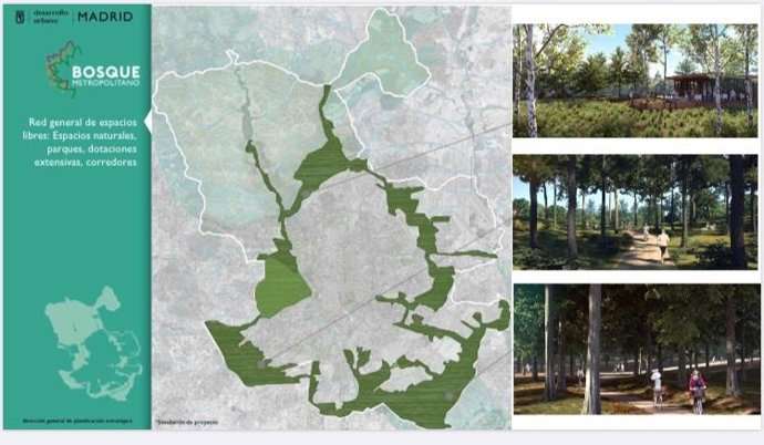 Cartel promocional de la iniciativa para crear el Bosque Metropolitano, iniciativa enmarcada en Madrid 360.