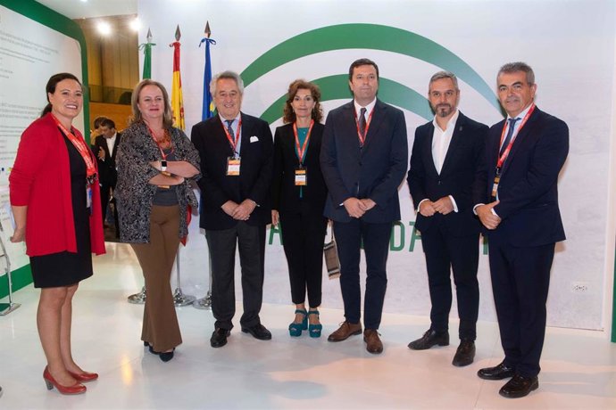 El consejero de Hacienda, Juan Bravo, en una imagen de archivo sobre su presencia en el Salón de la Minería de Sevilla. 