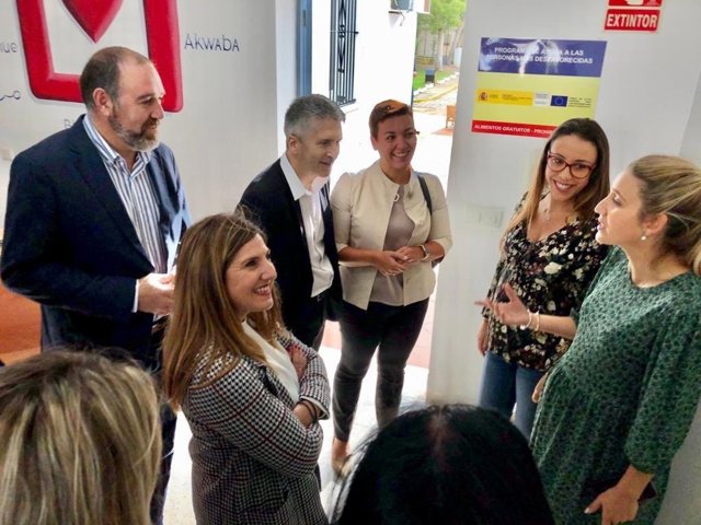 El ministro de Interior en funciones y candidato del PSOE al Congreso, Fernando Grande-Marlaska, en La Línea de la Concepción.