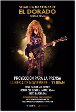 Cartel del largometraje "Shakira en concierto: El Dorado World Tour"
