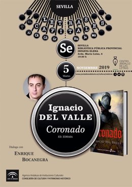 El Centro Andaluz de las Letras presenta la nueva novela de Ignacio del Valle