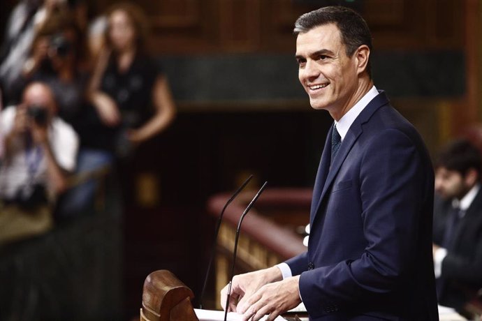 El presidente del Gobierno en funciones,  Pedro Sánchez, en el Congreso.