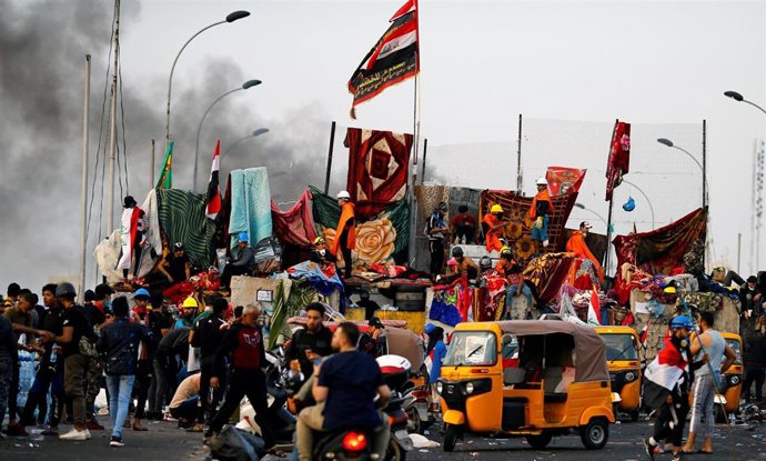 Manifestación en Bagdad contra el Gobierno de Irak